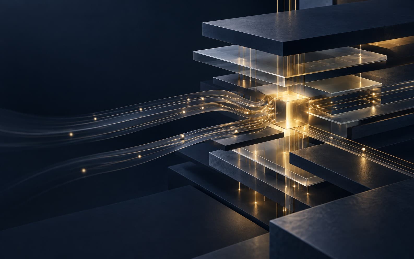 Layered business systems connected through an intelligent integration core